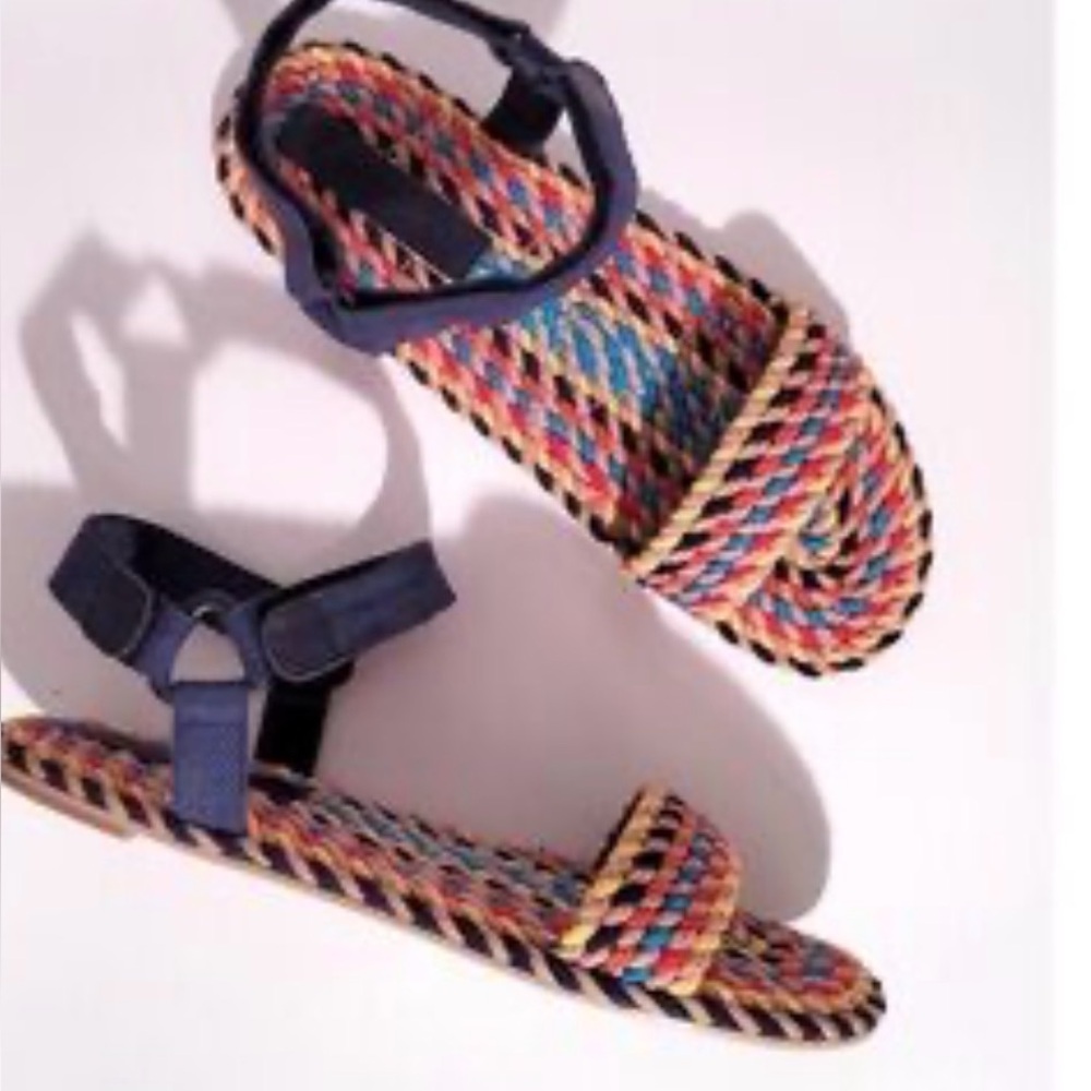 Salt + Umber colorful flat sandals, festival, vacation, free people vibes.